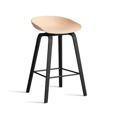 HAY About a Stool 32 Standard Gliders Breakfast Bar Stool, Black Footrest