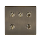Soho Lighting Charterhouse Collection 5 Gang Toggle Light Switch 20A 2 Way