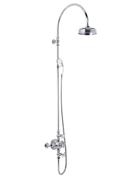 Lefroy Brooks FR8620 La Chapelle Exposed Thermostatic Valve, Overhead Shower and Handshower