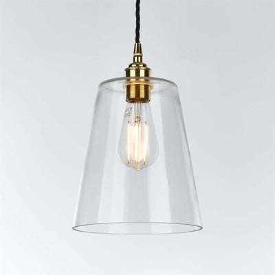 Old School Electric Tapered Blown Pendant Light