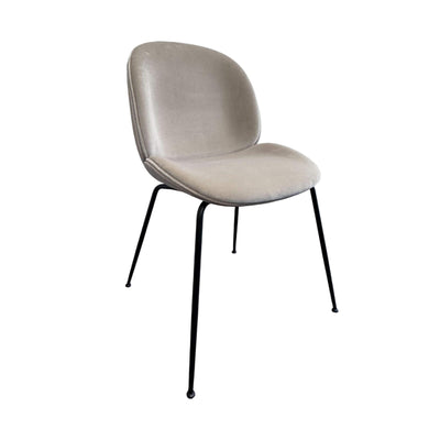 Ex-Display Gubi Beetle Fully Upholstered Chair - Gubi Dandy 902 Velvet, Conic Black Base