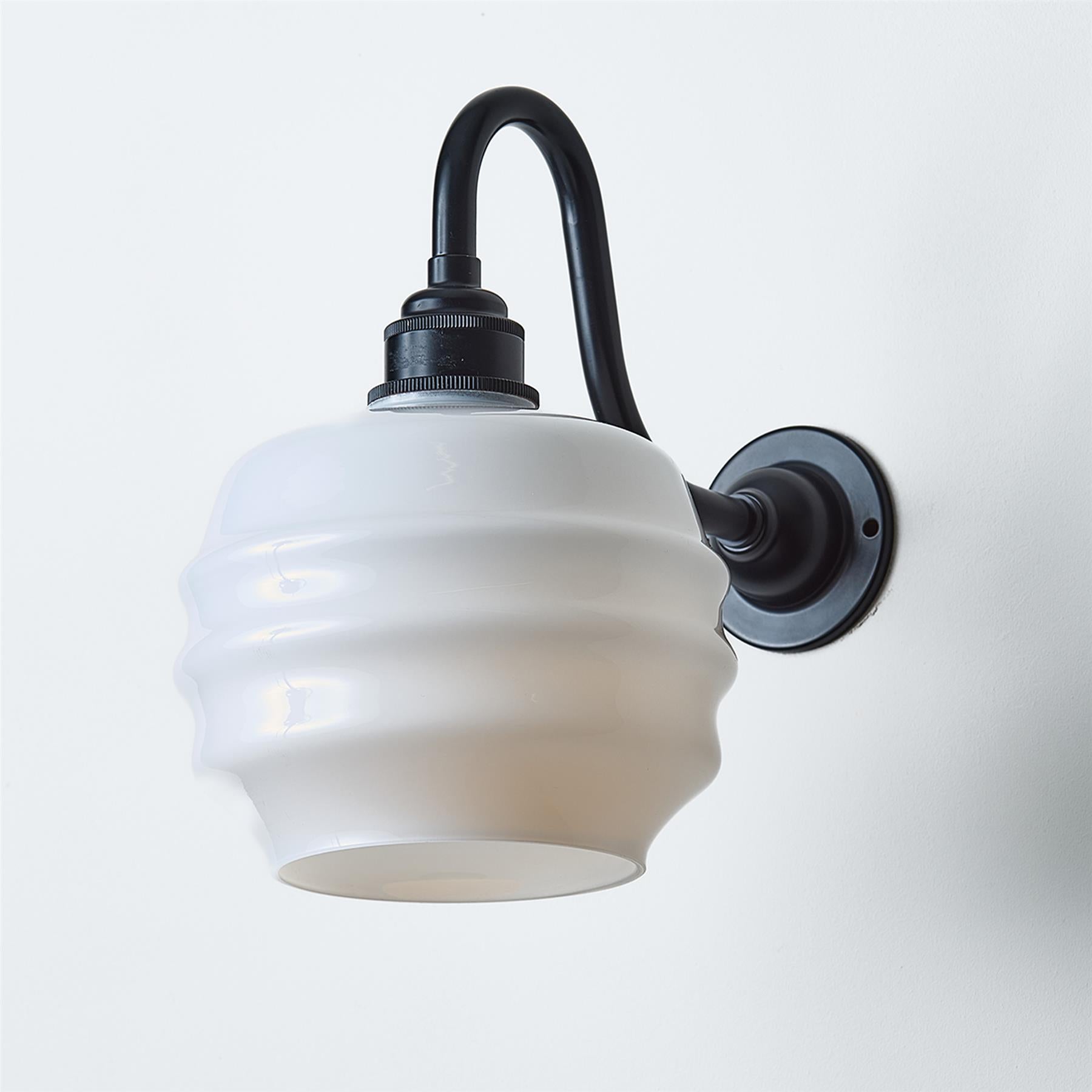 Old School Electric Deco Wall Light : Swan Arm : Bathroom Version