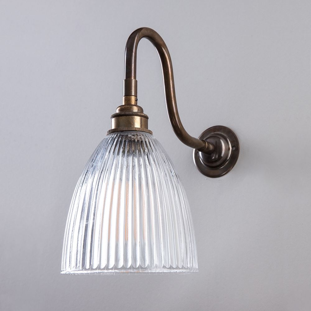 Old School Electric Elongated Prismatic Wall Light : Swan Arm