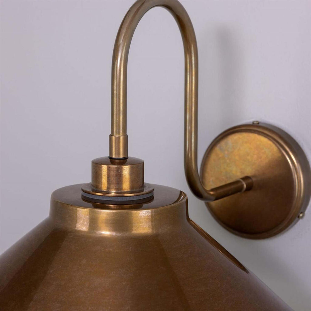 Mullan Lighting Nerissa Brass Swan Neck Wall Light