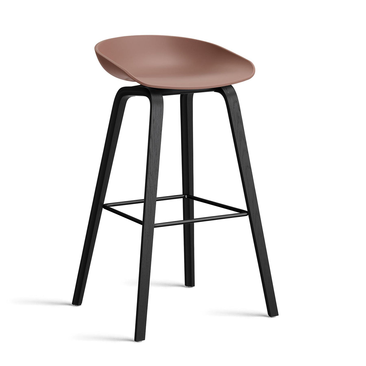 HAY About a Stool 32 Standard Gliders Bar Stool, Black Footrest