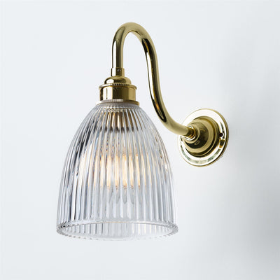 Old School Electric Elongated Prismatic Wall Light : Swan Arm