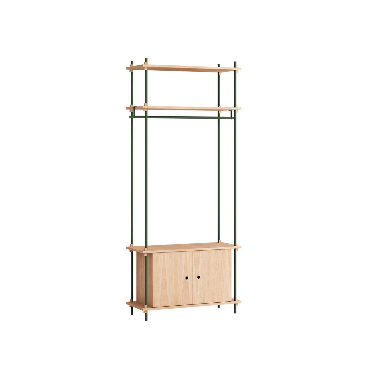 MOEBE Single Shelving System with Cabinet and Clothes Rail