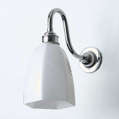 Old School Electric Gatsby Wall Light : Swan Arm : Bathroom Version