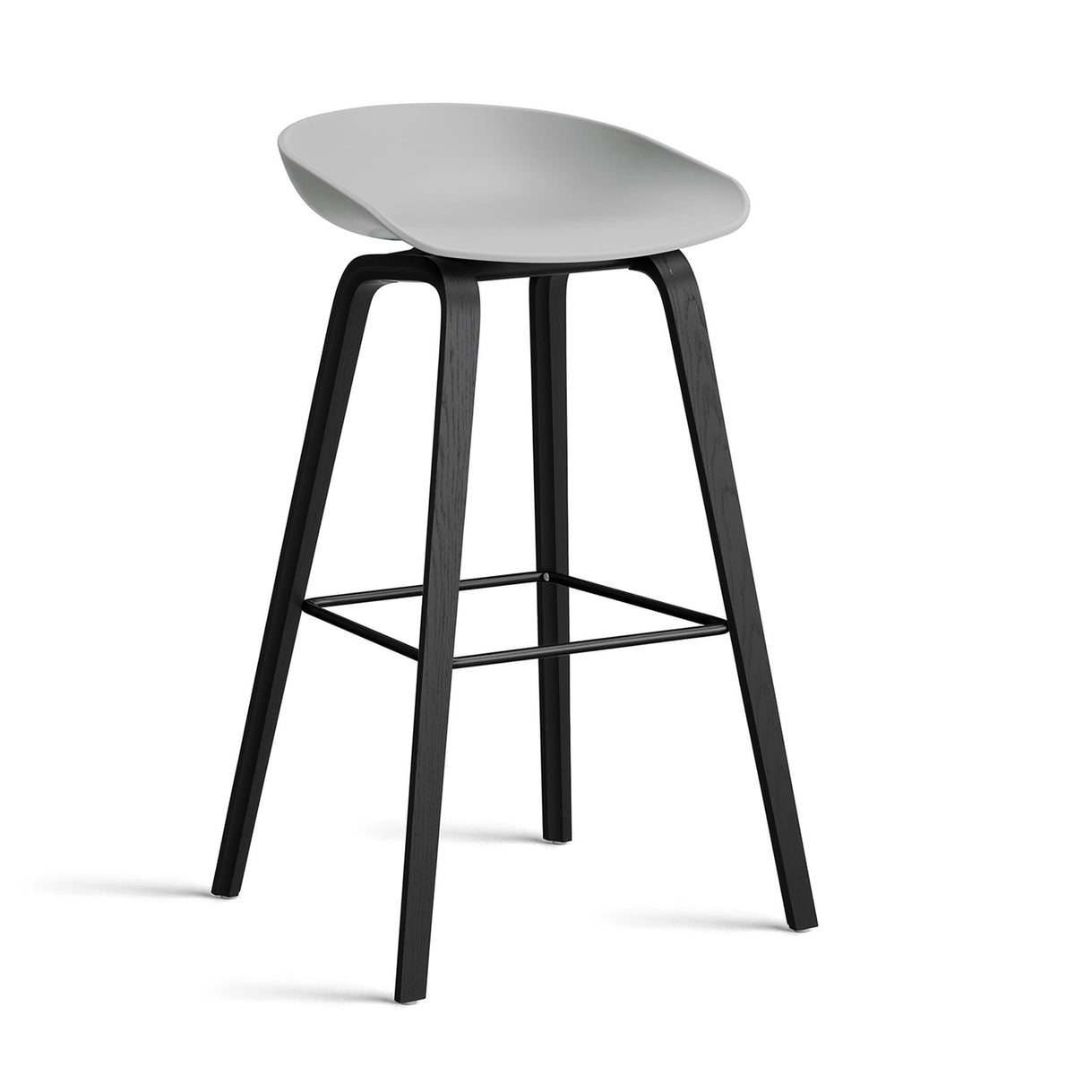 HAY About a Stool 32 Standard Gliders Bar Stool, Black Footrest