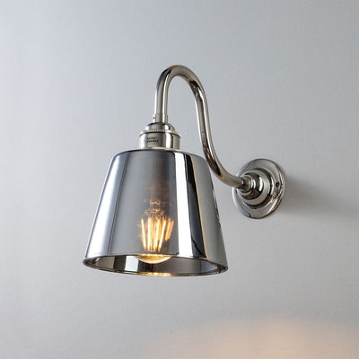Outlet Old School Electric Tapered Smoked Glass Wall Light : Swan Arm