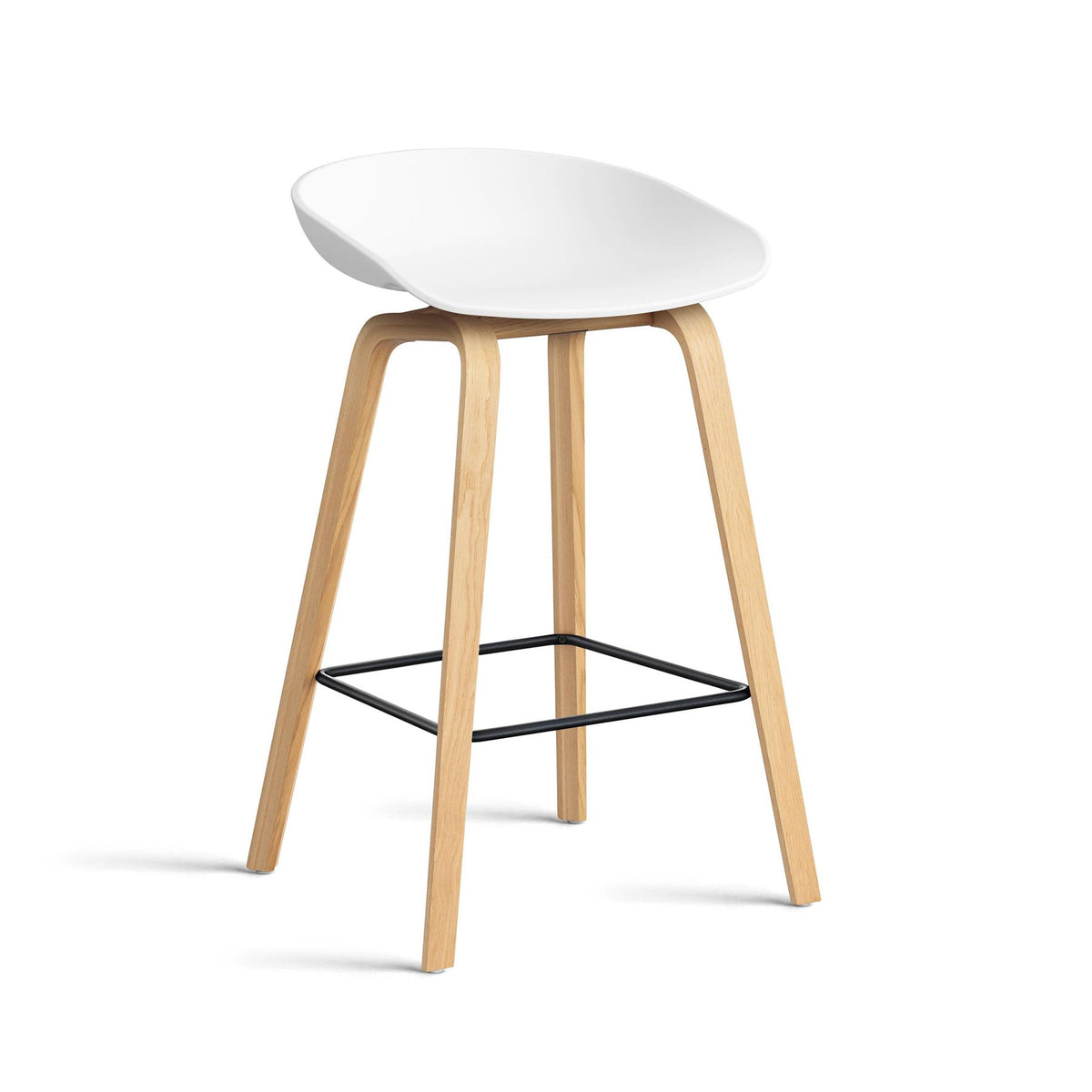 HAY About a Stool 32 Standard Gliders Breakfast Bar Stool, Black Footrest