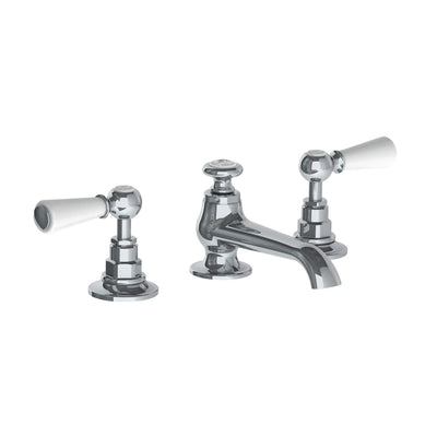 Lefroy Brooks Connaught Basin Mixer with White Levers & Pop-Up Waste WL1224