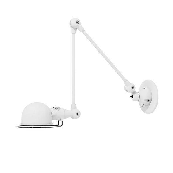 Outlet Jielde Signal Two Arm Adjustable Wall Light - White, Matt, Integral Switch On Wall Base