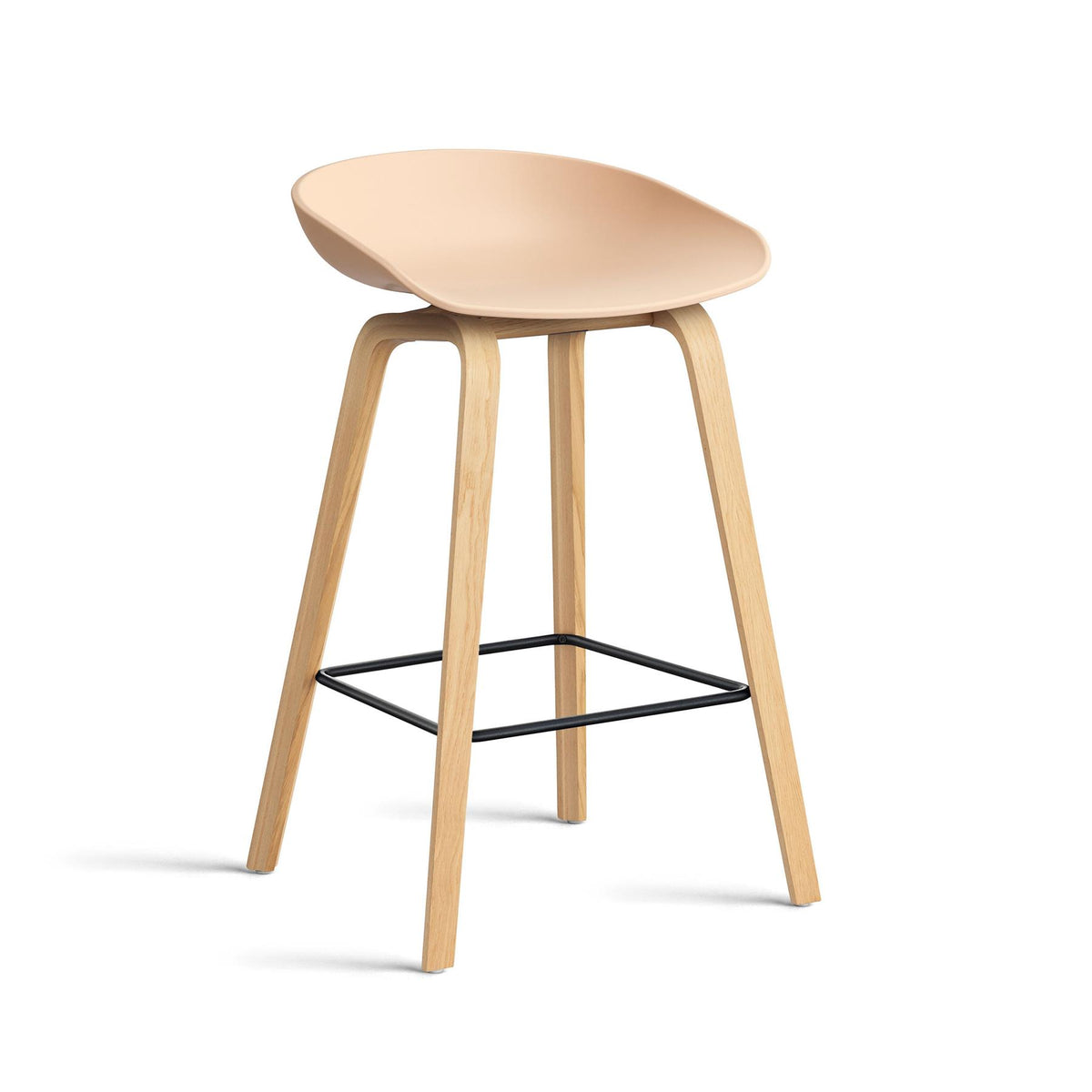 HAY About a Stool 32 Standard Gliders Breakfast Bar Stool, Black Footrest