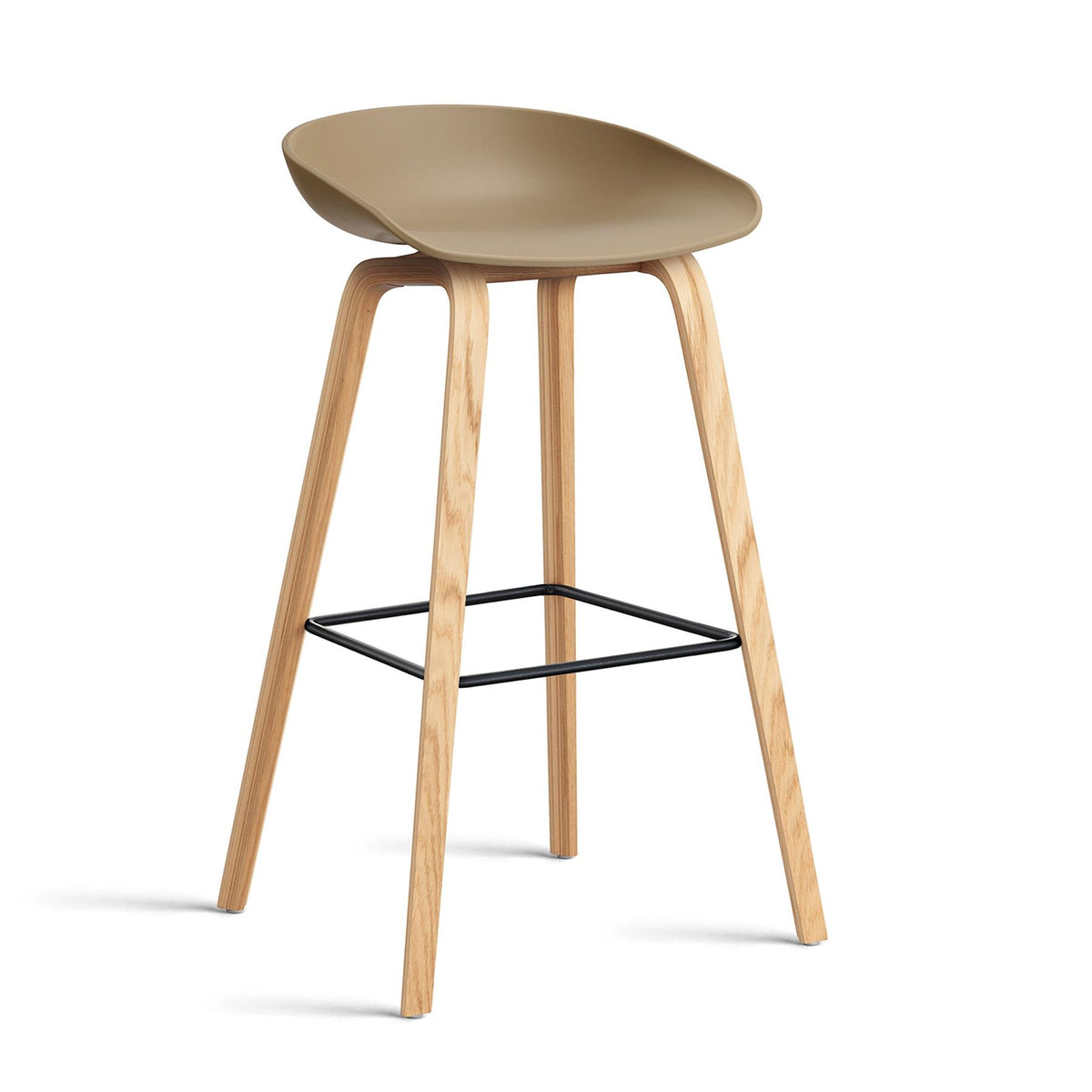 HAY About a Stool 32 Standard Gliders Bar Stool, Black Footrest