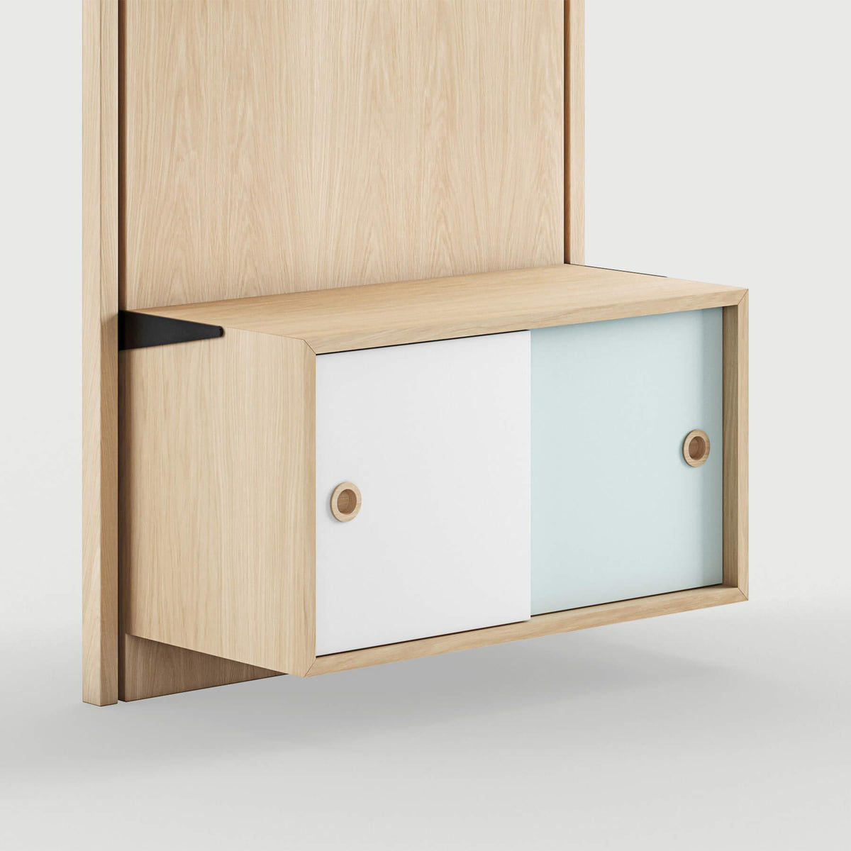 Finn Juhl Small Cabinet with Sliding Door for Panel System