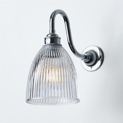 B-Stock Old School Electric Elongated Prismatic Wall Light : Swan Arm - Polished Chrome