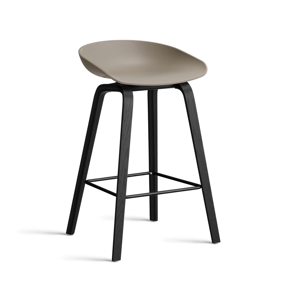 HAY About a Stool 32 Standard Gliders Breakfast Bar Stool, Black Footrest
