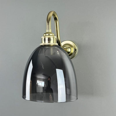 Outlet Old School Electric Bell Smoked Glass Swan Arm Wall Light