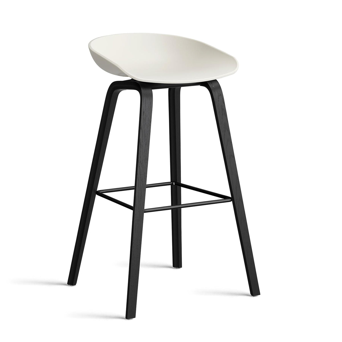 HAY About a Stool 32 Standard Gliders Bar Stool, Black Footrest