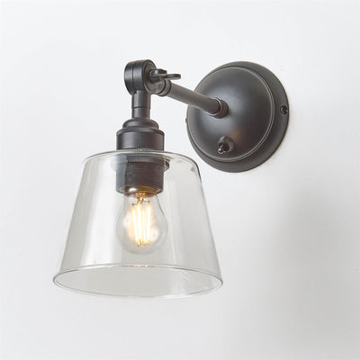 Old School Electric Tapered Blown Wall Light : Adjustable Arm