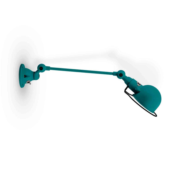 Outlet Jielde Signal One Arm Adjustable Wall Light - Water Blue, Matt, Integral Switch On Wall Base