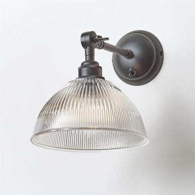 Old School Electric Prismatic Dome Wall Light : Adjustable Arm