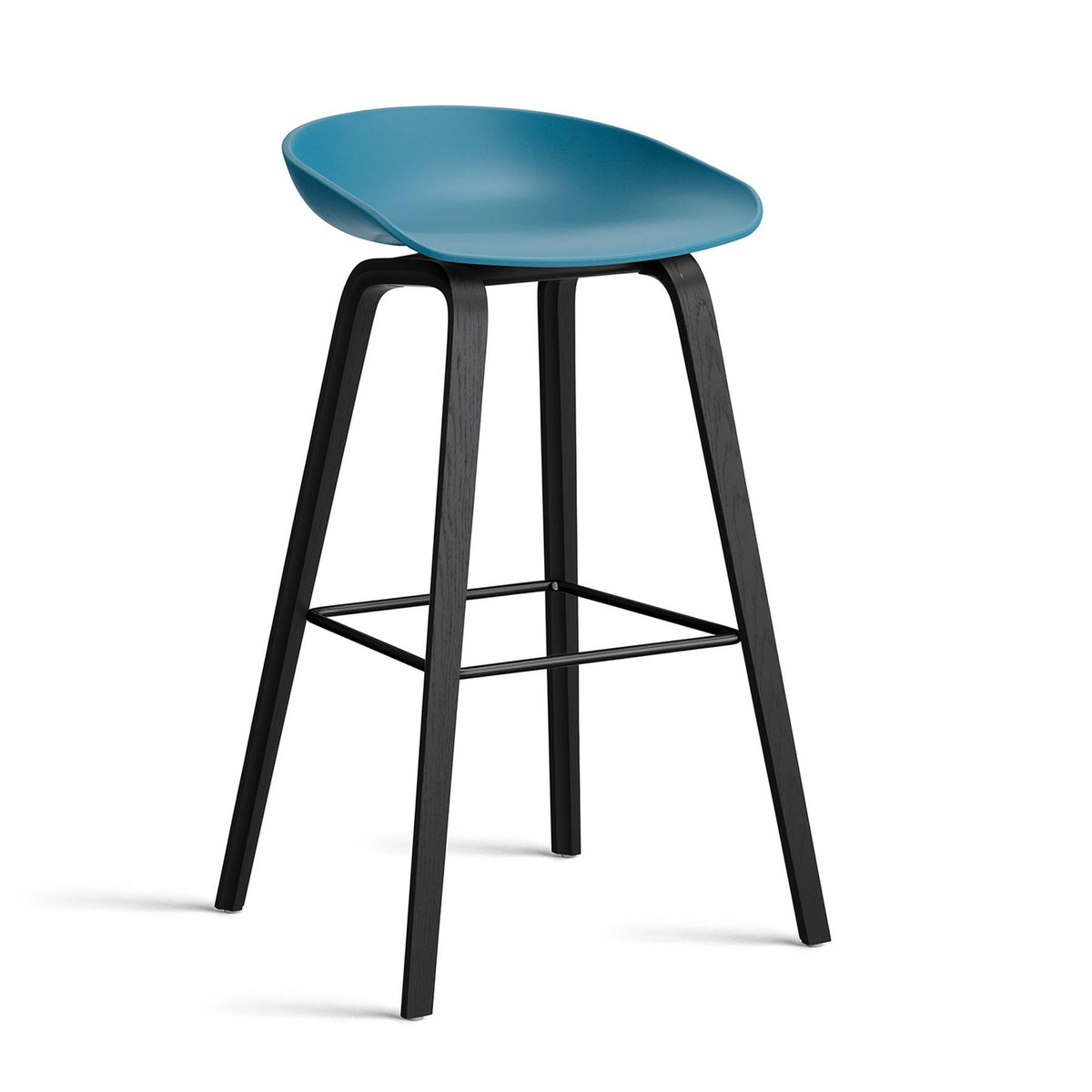 HAY About a Stool 32 Standard Gliders Bar Stool, Black Footrest