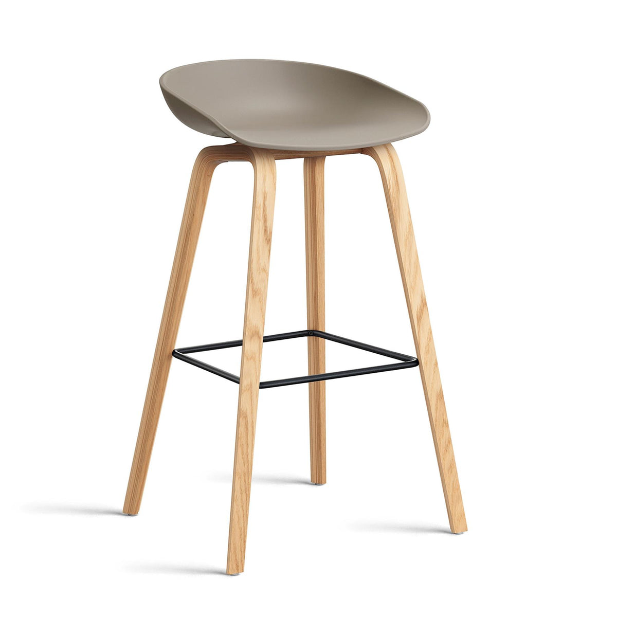 HAY About a Stool 32 Standard Gliders Bar Stool, Black Footrest