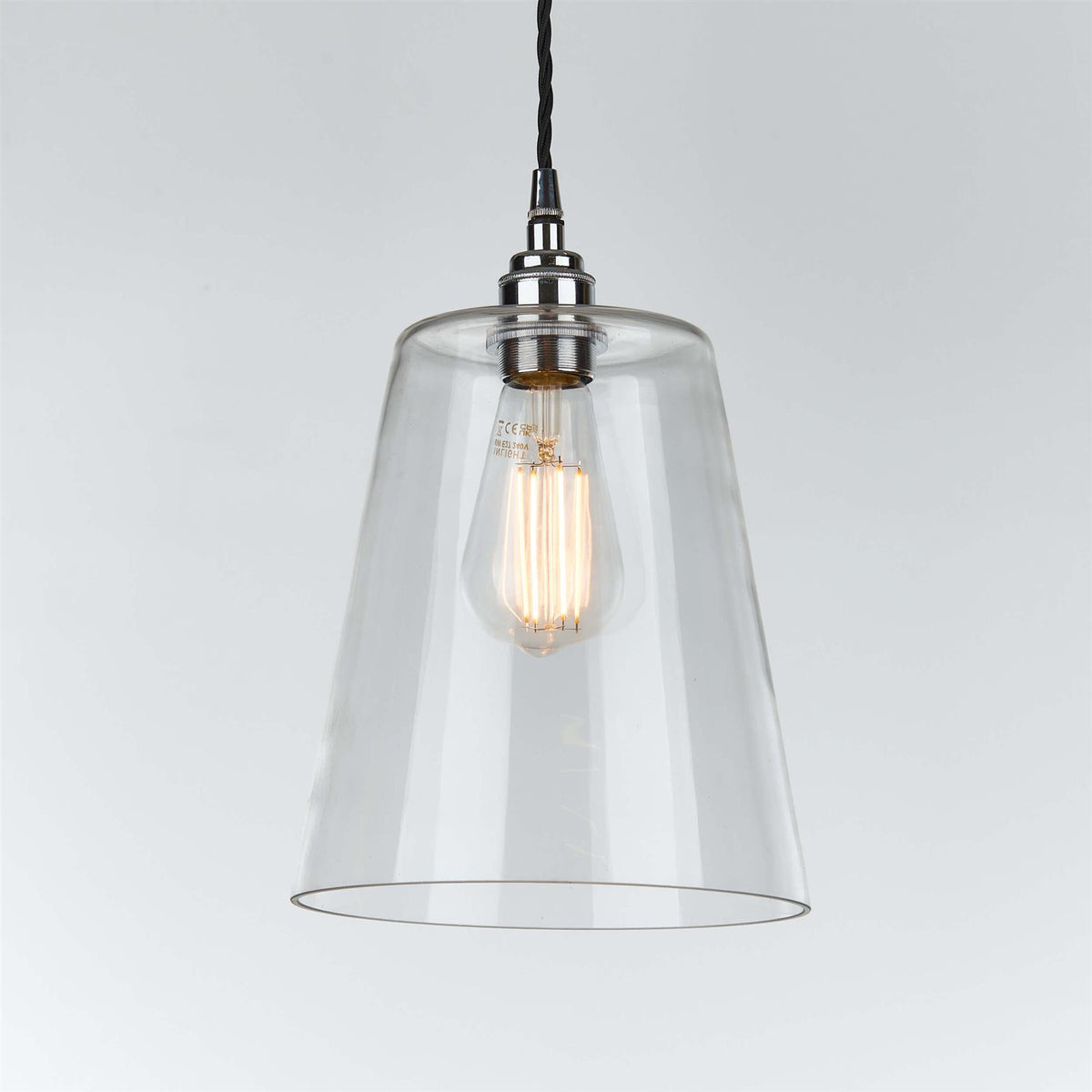 Old School Electric Tapered Blown Pendant Light