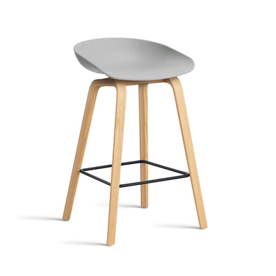 HAY About a Stool 32 Standard Gliders Breakfast Bar Stool, Black Footrest