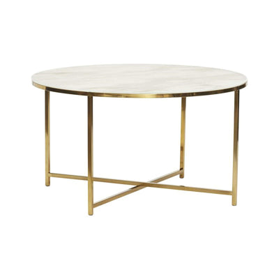 Hubsch Pond Table - White/Brass