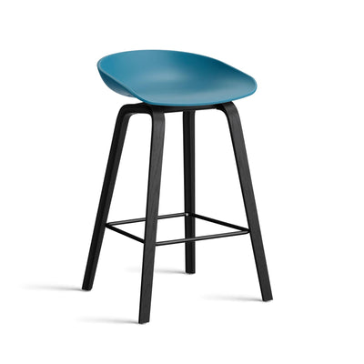 HAY About a Stool 32 Standard Gliders Breakfast Bar Stool, Black Footrest