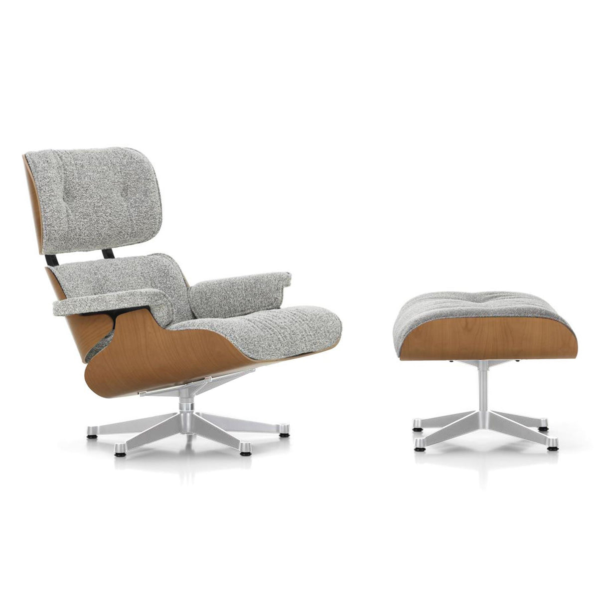 Vitra Eames Contemporary Lounge Chair and Footstool in Cherry