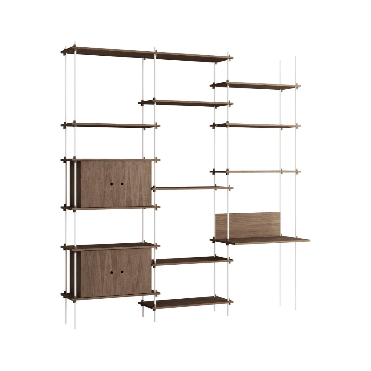 MOEBE Triple Shelving System, 2 Cabinets and Desk