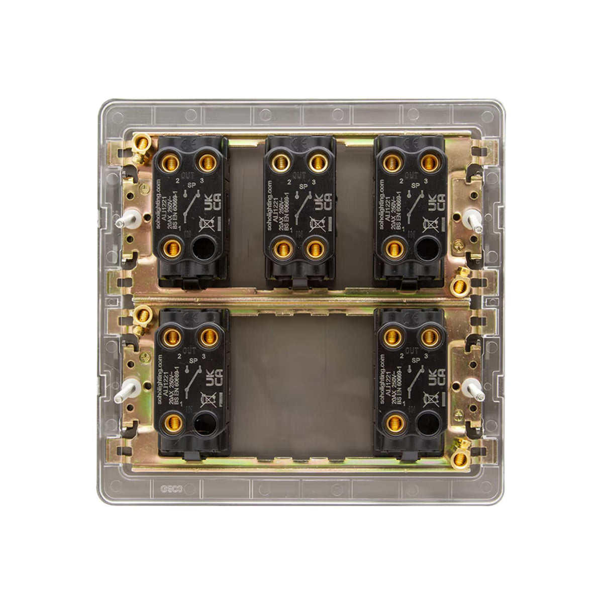 Soho Lighting Charterhouse Collection 5 Gang Toggle Light Switch 20A 2 Way