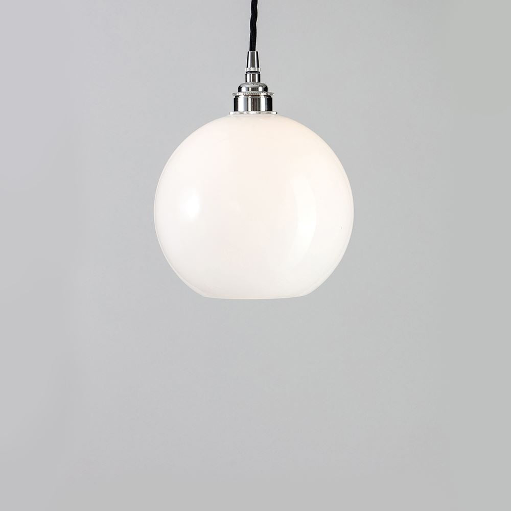 Outlet Old School Electric Adderley Pendant Light - Polished Nickel, Black Cable