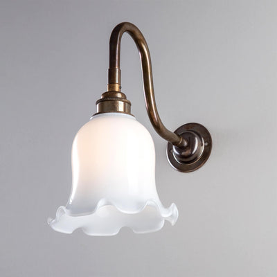 Old School Electric Tulip Wall Light : Swan Arm : Bathroom Version