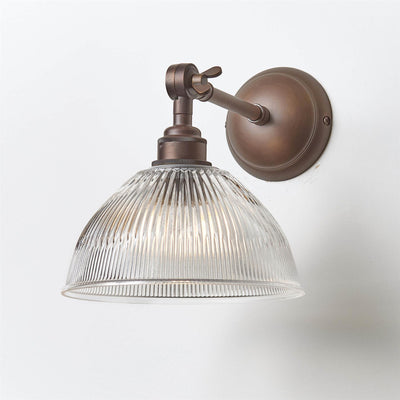 Old School Electric Prismatic Dome Wall Light : Adjustable Arm