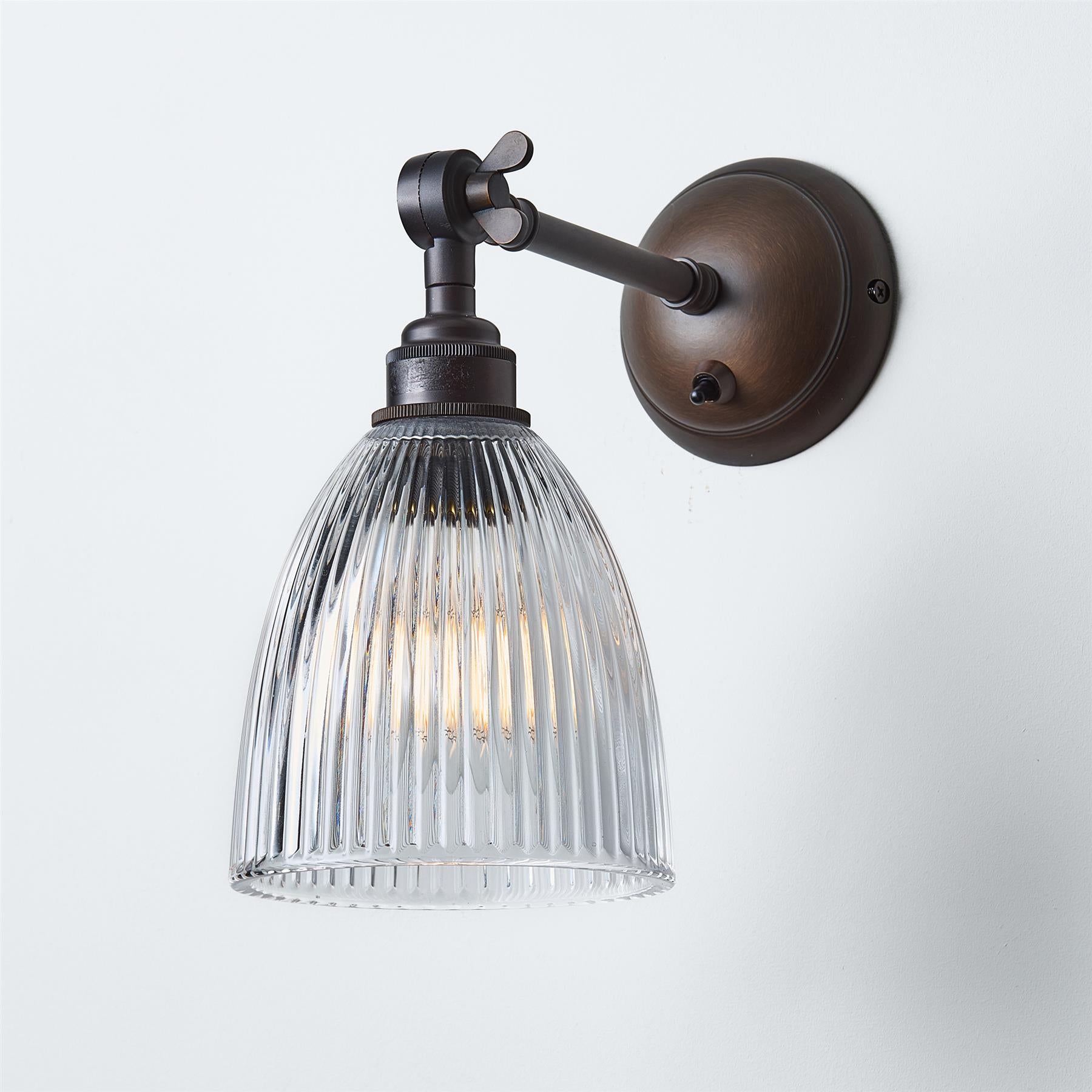 Old School Electric Elongated Prismatic Wall Light - Adjustable Arm