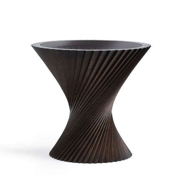 B-Stock Via Copenhagen Hyperbel Side Table - Smoked Oak with Bronze Glass