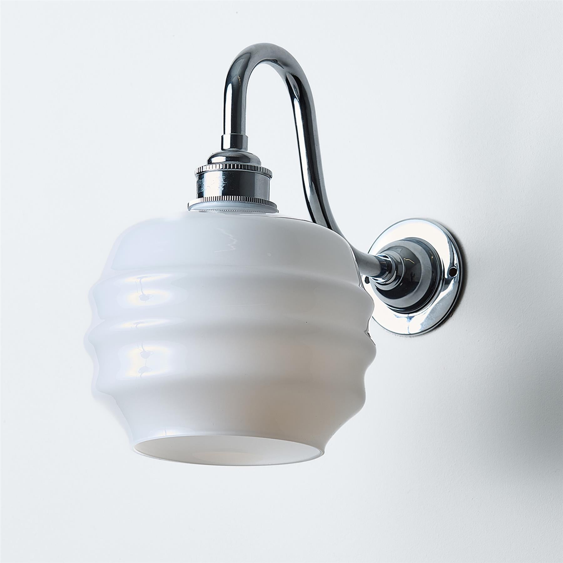 Old School Electric Deco Wall Light : Swan Arm : Bathroom Version