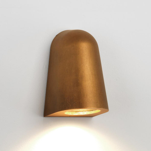 Outlet Mast Smooth Exterior Wall Light - Antique brass