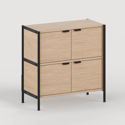 TIPTOE Unit Shelf Level 2 with Stacked Doors Shelf