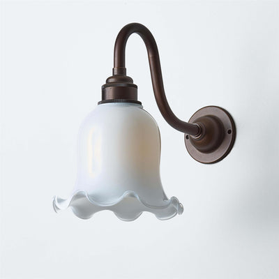 Old School Electric Tulip Wall Light : Swan Arm : Bathroom Version
