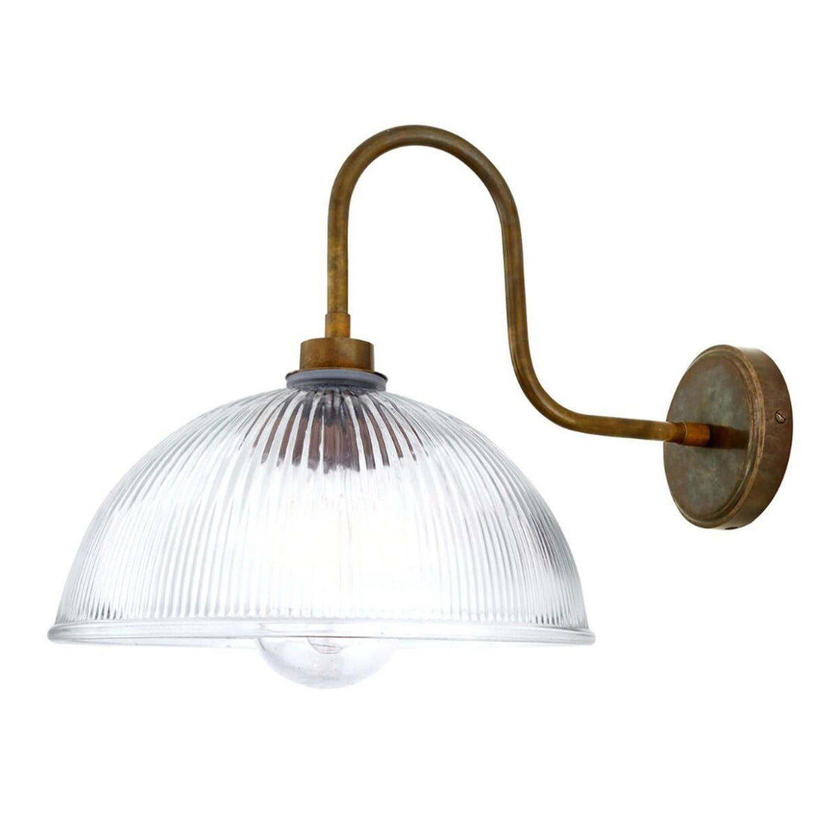 Mullan Lighting Maris Prismatic Glass Swan Neck Wall Light