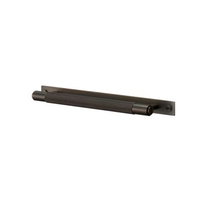 Small image of Pull bar - large with plate - knurled pattern