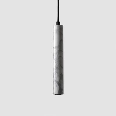 Small image of Bang pendant - Marble or lavastone - White marble with black fitting