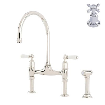 Perrin & Rowe Deck-mounted lonian kitchen tap - chrome | Holloways of Ludlow