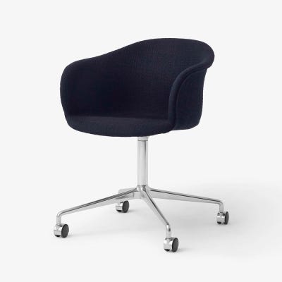 Small image of Elefy chair with upholstery - swivel base with castors